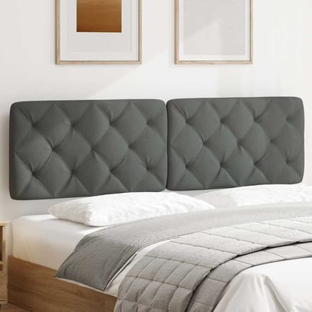 vidaXL - Hoofdbordkussen - 180 - cm - stof - donkergrijs