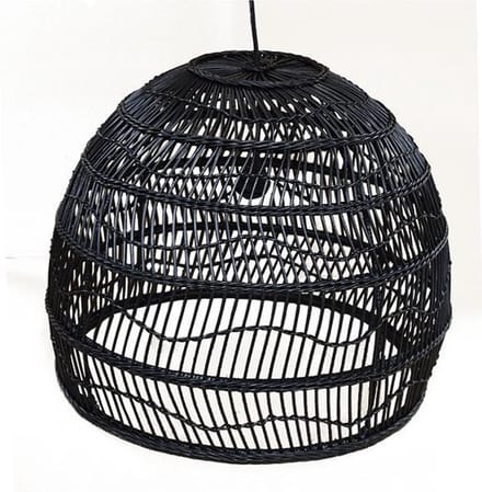 Zwarte Rotan Hanglamp Liv - Ø59xH48 cm