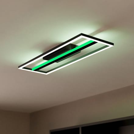 EGLO connect.z Calagrano-Z Smart Plafondlamp - 64 cm - Zwart/Wit - Instelbaar RGB & wit licht - Dimbaar - Zigbee
