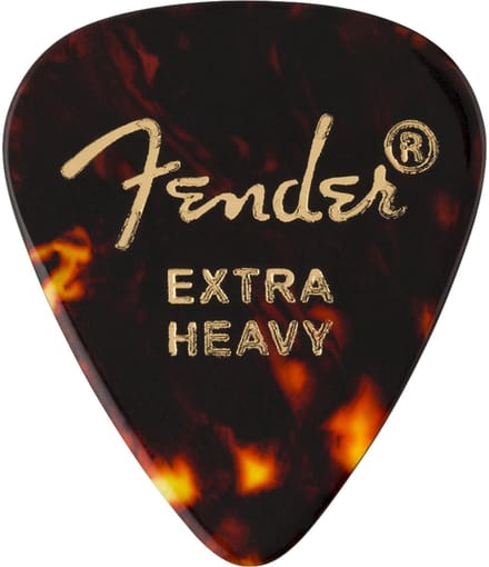 Fender 351 Vorm Schildpad Schelp Picks Van Celluloid Extra Zwaar 12-Pack Set