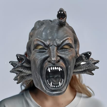 Slangendemon Horror Latex Masker One size fits all adults zwart