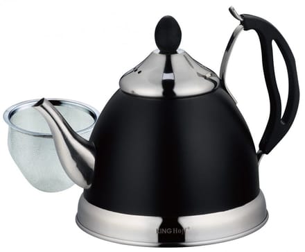 Kinghoff 1538 - Theepot / Theekan met zeef - Zwart