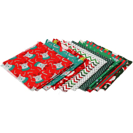 10 STUKS Kerst Katoen Stof Twill Bedrukking Modieus Decoratief DIY Katoenen Doek Naaien Handwerk red