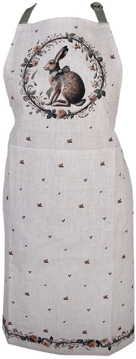 Clayre & Eef Keukenschort 70x85 cm Beige Katoen
