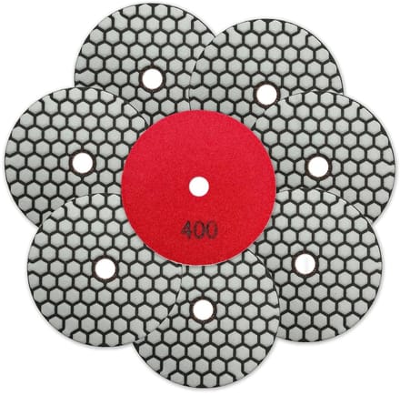 Polijstpads Diamant - Schuurpads Set - Droog Polijsten - Korrel 400 - 100 mm Diameter