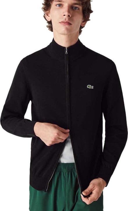 Lacoste A Zip through sweater - black