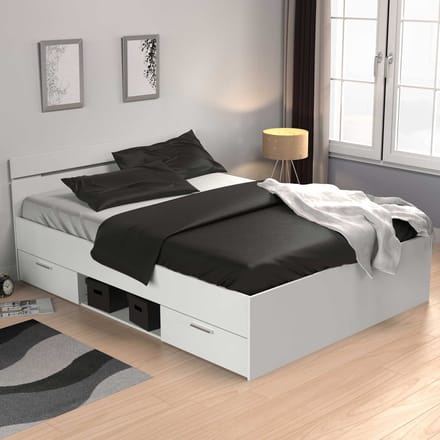 Michigan" bed - 160 x 200 cm - Geborsteld eiken