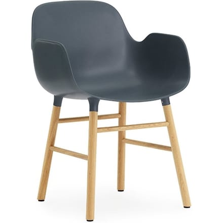 Normann Copenhagen - Form fauteuil met houten frame - blauw - eiken