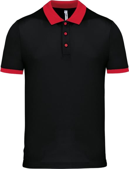 Herensportpolo 'Proact' met korte mouwen Black/Red - M