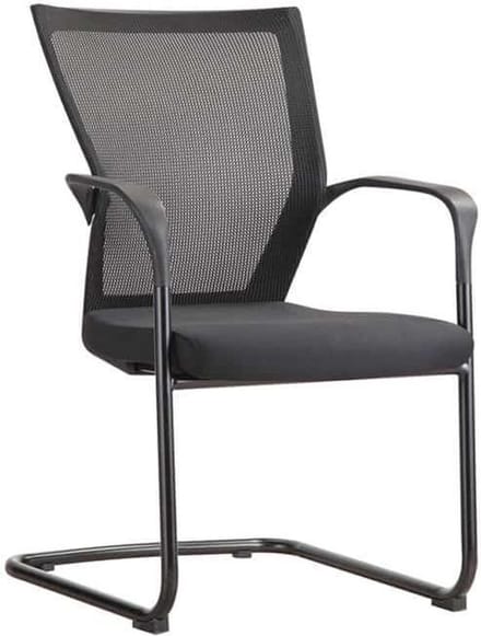 Slede vergaderstoel 1208 rug zwart mesh, zitting zwart stof