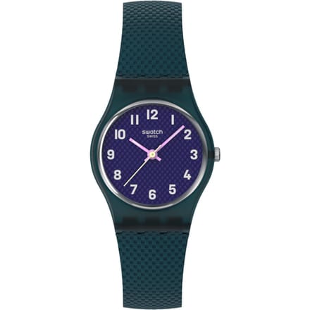 Swatch Lady Teal Weave Horloge - Serie met textuurpatroon, Model LL127, Groene Kleur, 3 ATM Waterbestendig groen