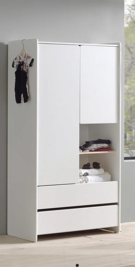 LUCEVI - Kiddy 2 Deurs Kleerkast 180x90x55cm - Wit