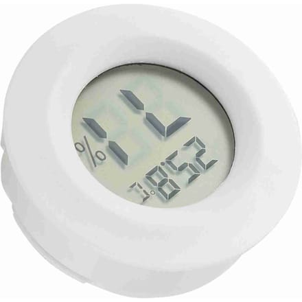Mini thermomètre hygromètre numérique LCD de forme ronde pour reptiles blanc