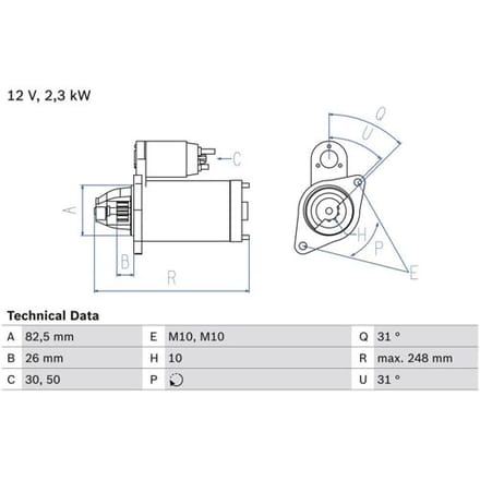 Starter BOSCH 0 986 018 270