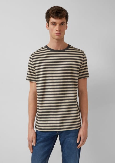 s.Oliver - male - Gestreept T-shirt met vlamgarenstructuur