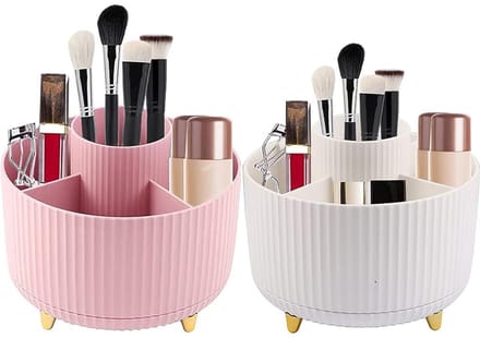 Unyqoos ® Draaibare Make-up en Accessoire Organizer Set voor Elke Ruimte - Roze en Wit