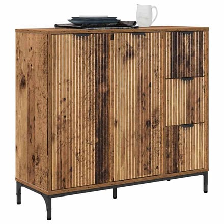 vidaXL - Dressoir - Oudhout - 89,5 - x - 33 - x - 82 - cm - Bewerkt - hout