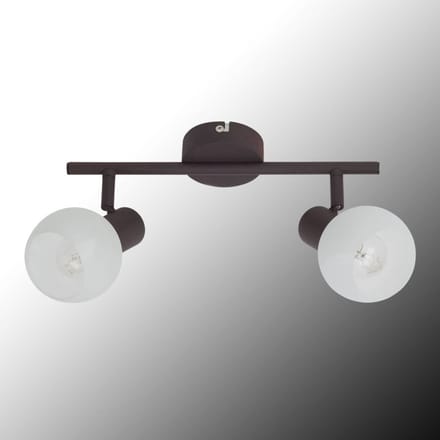 Brilliant Plafondlamp Gabon in bruin en wit, 2-l.