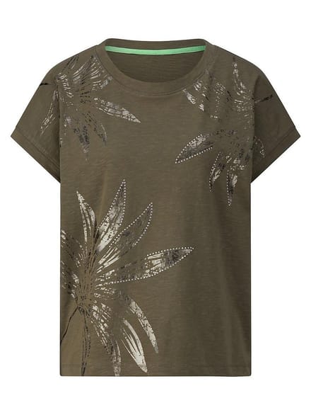 Shirt ronde hals Van Peter Hahn groen