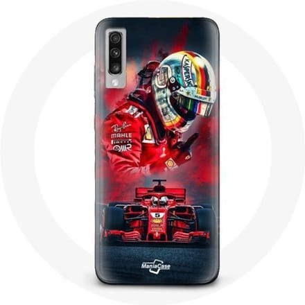 Hoesje - Formule 1 - Samsung Galaxy A70 - Rood - Sebastian Vettel - Hard rood