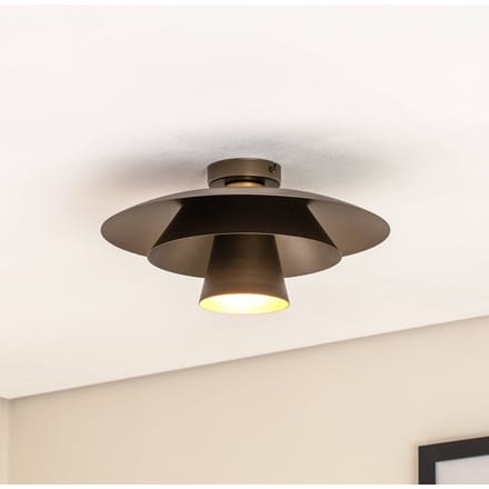 Luminex Plafondlamp Plato, titanium, metaal, Ø 38 cm, E27