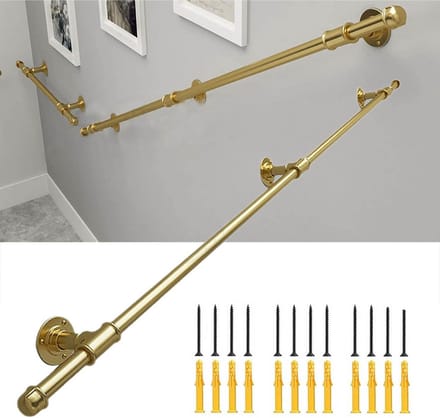 Complete Trapleuning Set - Stevige Metalen Wandleuning voor Binnen en Buiten (60cm)
