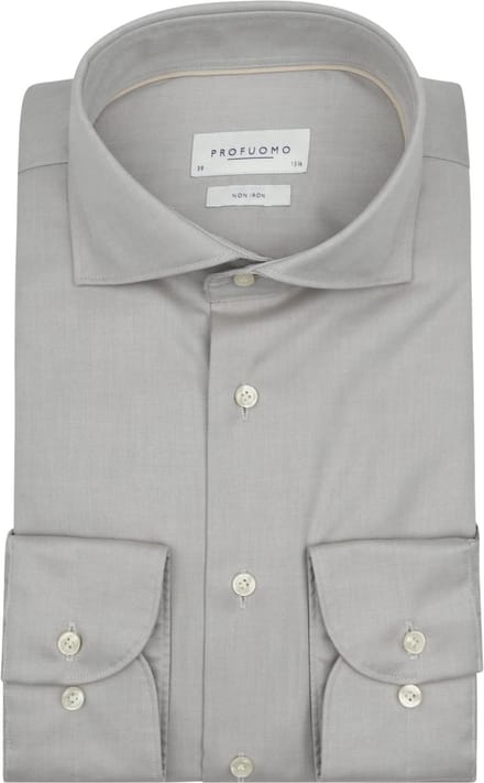 Profuomo Twill Overhemd Lichtgroen - Maat 37 - Heren - Overhemden Formeel