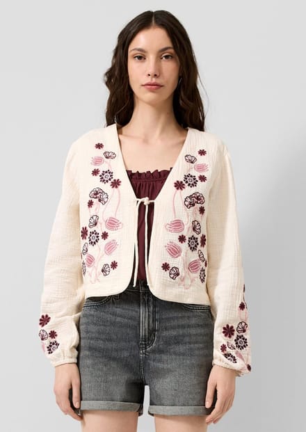 Geborduurde blouse dames QS Regular Fit