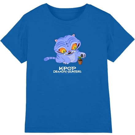 K-Pop Demon Hunters Kinder/Kids Schattig Derpy Tiger T-shirt (Koningsblauw)