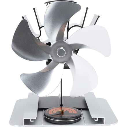Warmteaangedreven Kachelventilator 5 Bladen Aluminiumlegering Verticale Warmteaangedreven Open haardventilator met zilver