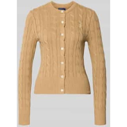 Slim fit gebreid jack met gestikt logo