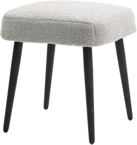 MODFU Poef 42x42x47 cm van polyester, gestoffeerd, lichtgrijs