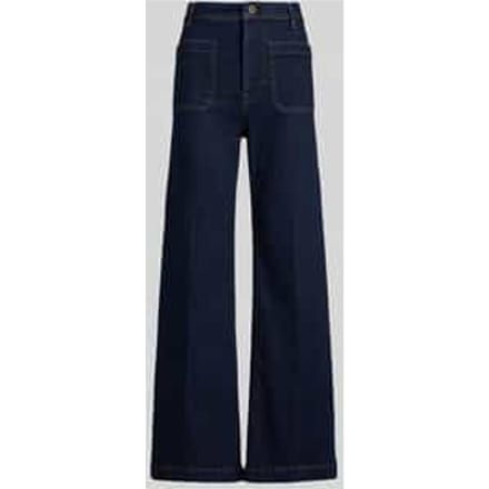 Wide leg jeans van katoenmix