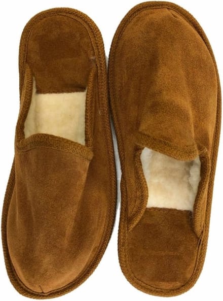 Bernardino - heren slippers - pantoffels - wollen - bruin - Gevoerd 41