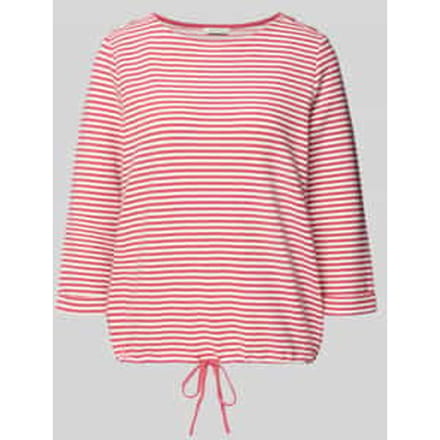 Tom Tailor - Shirt met lange mouwen en knoopdetails - Maat M - pink offwhite regular stripe
