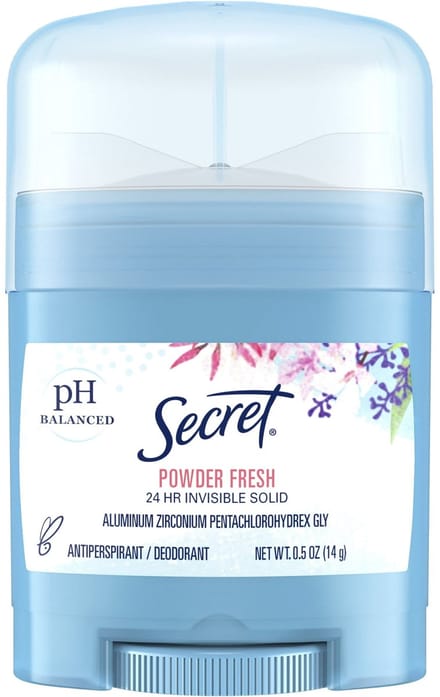 Secret Invisible Solid Antiperspirant and Deodorant Stick - Powder Fresh Travel Size