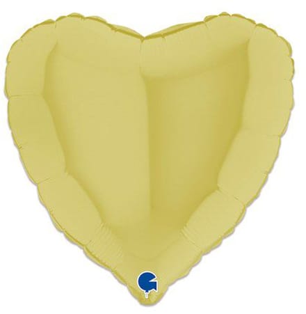 Folieballon Hart Mat - Geel - 45 cm - Helium- en Luchtvulling
