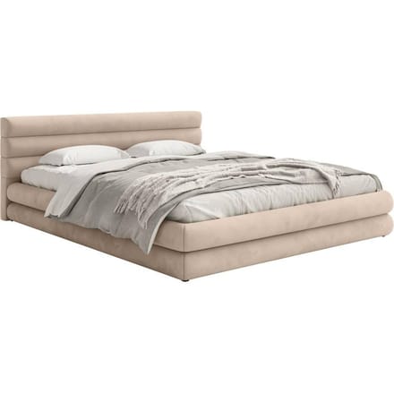 Gestoffeerd bed Alvaro chenille 180 x 200 met beddengoedcontainer | NADUVI Collection