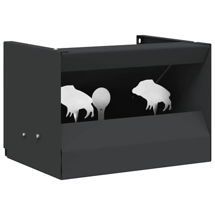 vidaXL Kogel Trap Box Zwart 29 x 22 x 20 cm Staal
