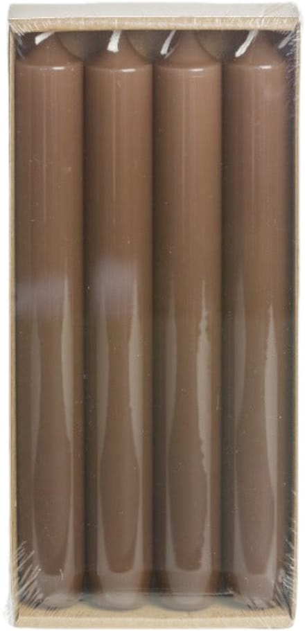 Rustik Lys - Hoogglans - Kaarsen - Dinerkaarsen - Cognac - Set van 4  - Ø 2,1  x 19 Centimeter