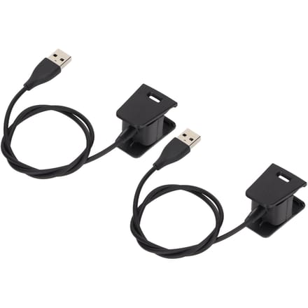 2 Stuks Smartwatch Oplader USB Oplaadkabel Snoer Oplaadstation Adapter voor Fitbit Charge 2 black