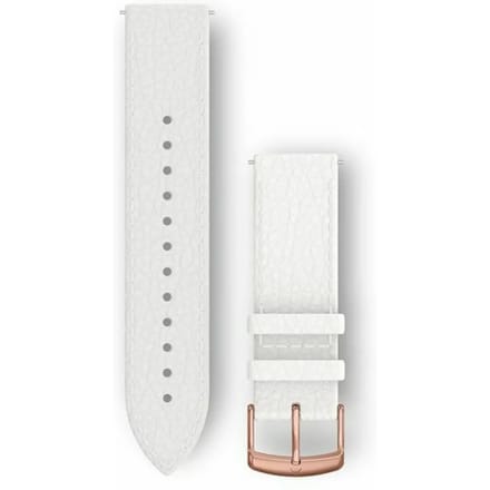 Garmin Quick Release Horlogebandje - Italiaans Leer - 20mm Polsbandje - Wearablebandje - Wit / Rose Goud