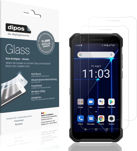 dipos – 2x Pantserfolie geschikt voor Hammer Builder | 9H Screenprotector