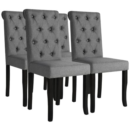 vidaXL - Eetkamerstoelen - 4 - st - stof - donkergrijs