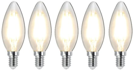 5-Pack Star Trading Kaarslamp - E14 - 2,5W - Extra Warm Wit - 2700K - Dimbaar - Helder filament