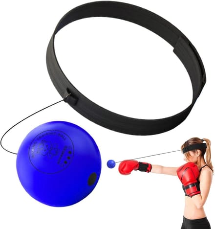 Boksbal Hoofdband - Reactiebal Set - Verbeteren Coördinatie - Verstelbare Pasvorm - Verschillende Groottes - Blauw