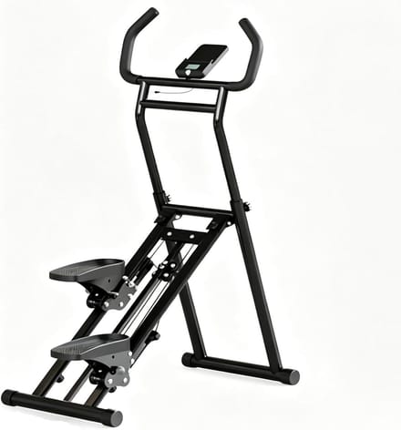 Verticale Klimmer - Stepper Thuis - Full Body Workout - Stil Katrolsysteem - 88 cm Hoog - Zwart