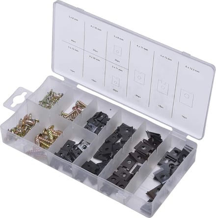 SW-Stahl S8067 behuizingsschroeven en plaatmoeren Set van 170 stuks