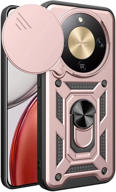 Hoesje geschikt voor HONOR Magic8 Lite - Phonesta CamShield Back Cover met Camera Slider - Roségoud