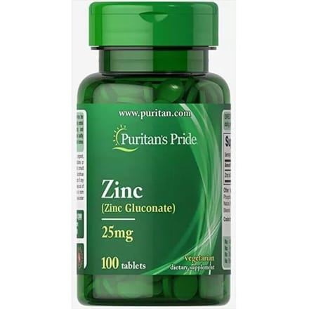 Puritan's Pride - Zink (gluconaat) 25 mg, 100 Tabletten